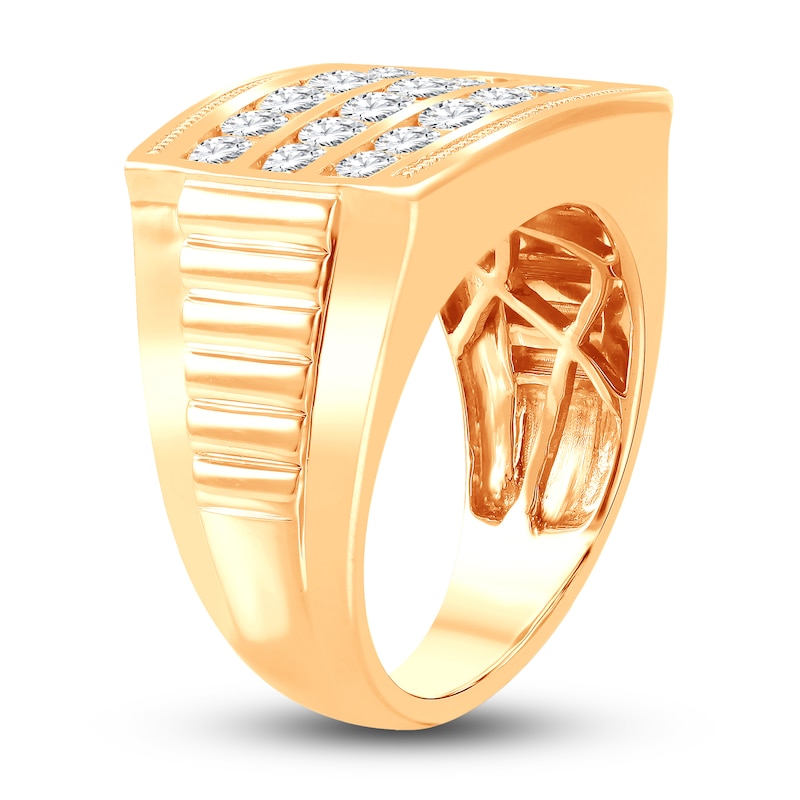 Main Image 2 of Men's Lab-Created Diamond Ring 2 ct tw Round 14K Yellow Gold