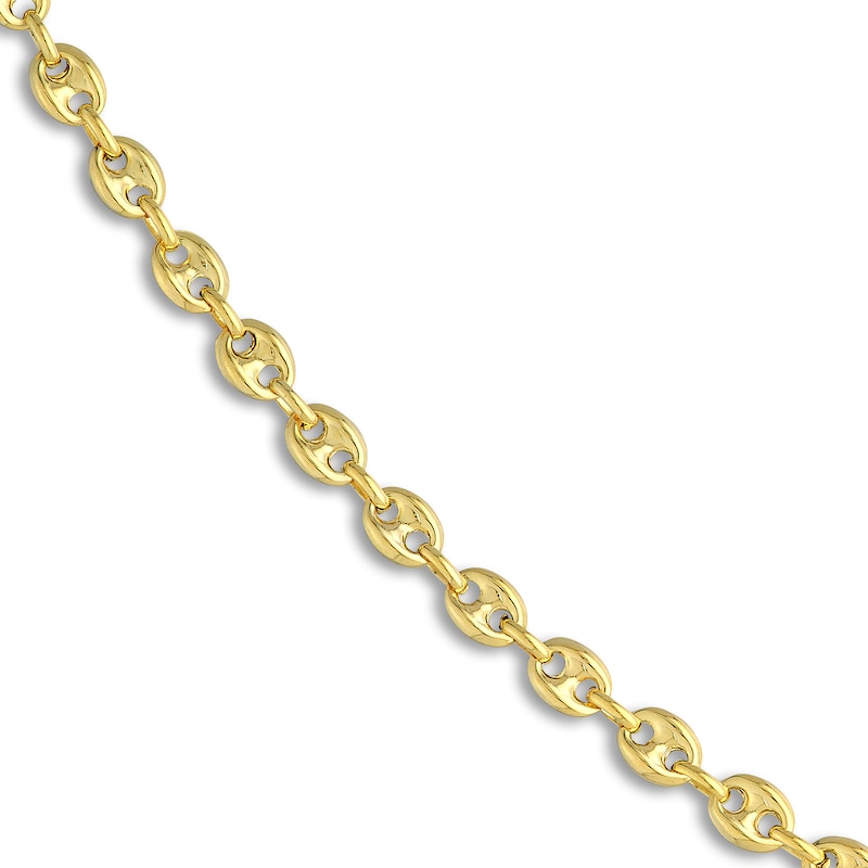 Main Image 2 of Hollow Puffy Mariner Link Necklace 14K Yellow Gold 4.5mm