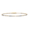 Thumbnail Image 3 of High-Polish Mirror Link Anklet 14K Two-Tone Gold 9"