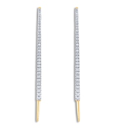 Diamond Threader Earrings 1/5 ct tw Round 14K Yellow Gold