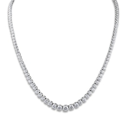 Diamond Tennis Necklace 8 ct tw Round 14K White Gold 16&quot;