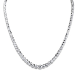 Diamond Tennis Necklace 9 ct tw Round 14K White Gold 16&quot;