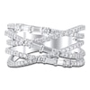 Thumbnail Image 3 of Diamond Fashion Ring 1 ct tw Round/Baguette 14K White Gold