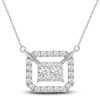 Thumbnail Image 1 of Diamond Necklace 1 ct tw Round 14K White Gold 17&quot;