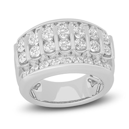 Certified Men's Lab-Created Diamond Ring 4 ct tw Round 14K White Gold