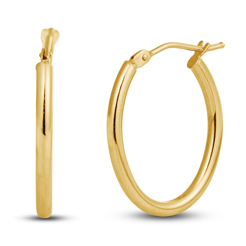 High-Polish Oval Hoop Earrings 14K Yellow Gold 18.0mm | Jared