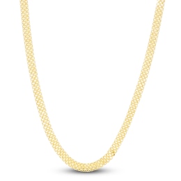 Hollow Bismark Chain Necklace 14K Yellow Gold 16&quot; 4.7mm