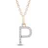 Thumbnail Image 1 of Diamond Letter P Necklace 1/10 ct tw Round 14K Yellow Gold 18&quot;