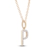 Thumbnail Image 2 of Diamond Letter P Necklace 1/10 ct tw Round 14K Yellow Gold 18&quot;