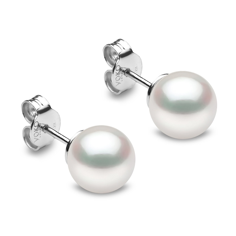 Main Image 1 of Yoko London White Akoya Cultured Pearl Stud Earrings 18K White Gold