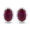 Thumbnail Image 0 of Natural Ruby Stud Earrings 1/8 ct tw Diamonds 14K White Gold