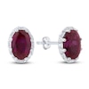 Thumbnail Image 1 of Natural Ruby Stud Earrings 1/8 ct tw Diamonds 14K White Gold