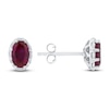 Thumbnail Image 2 of Natural Ruby Stud Earrings 1/8 ct tw Diamonds 14K White Gold