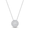 Thumbnail Image 1 of Diamond Halo Pendant Necklace 1/2 ct tw 10K White Gold