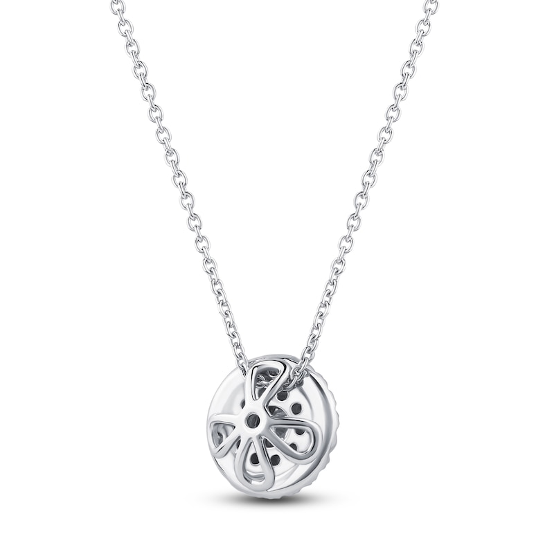 Main Image 2 of Diamond Halo Pendant Necklace 1/2 ct tw 10K White Gold