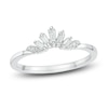 Thumbnail Image 1 of Round & Baguette-Cut Diamond Contour Anniversary Band 1/6 ct tw 14K White Gold