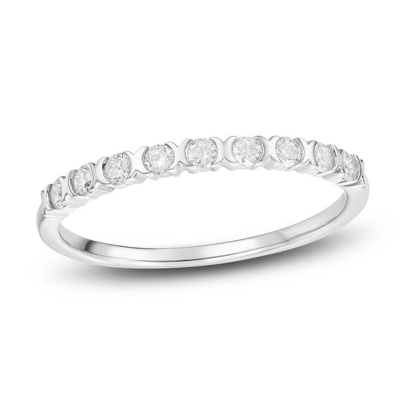 Diamond X Bezel Anniversary Band 1/4 ct tw 14K White Gold | Jared