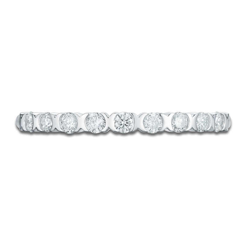 Main Image 3 of Diamond X Bezel Anniversary Band 1/4 ct tw 14K White Gold