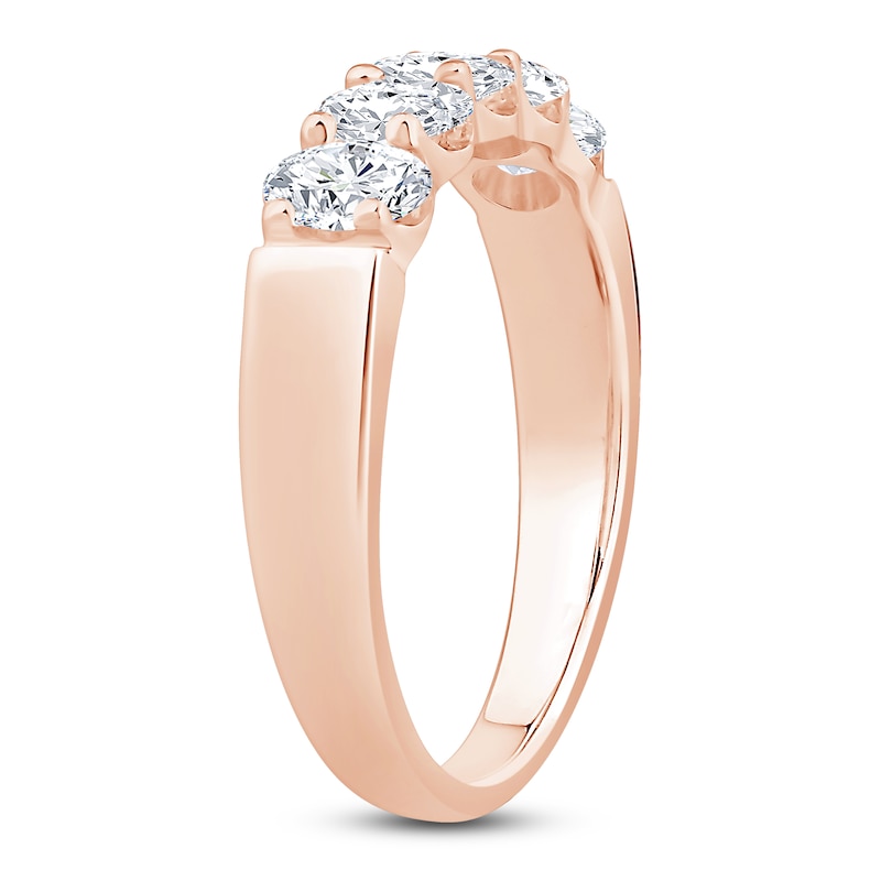 Main Image 2 of Oval-Cut Diamond 5-Stone Anniversary Band 1 ct tw 14K Rose Gold