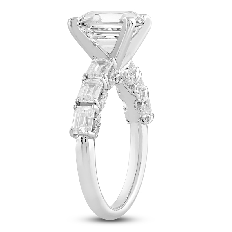 Lab-Created Diamond Emerald-Cut Engagement Ring 4-1/2 ct tw 14K White Gold
