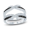 Thumbnail Image 0 of Black & White Diamond Crossover Enhancer Ring 3/4 ct tw 14K White Gold