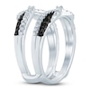 Thumbnail Image 1 of Black & White Diamond Crossover Enhancer Ring 3/4 ct tw 14K White Gold