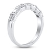 Thumbnail Image 2 of Certified Princess & Round-Cut Diamond Anniversary Ring 1 ct tw 14K White Gold