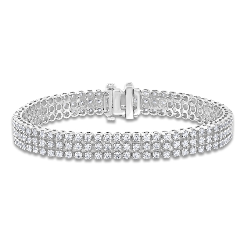 Diamond Three-Row Bracelet 6-1/3 ct tw 14K White Gold 7"