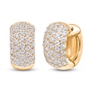 Thumbnail Image 2 of Diamond Five-Row Domed Hoop Earrings 2 ct tw 14K Yellow Gold