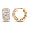 Thumbnail Image 3 of Diamond Five-Row Domed Hoop Earrings 2 ct tw 14K Yellow Gold