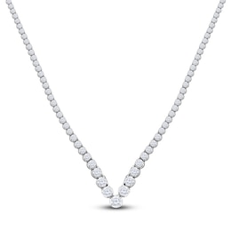 Diamond Riviera Chevron Necklace 5 ct tw 14K White Gold 16&quot;