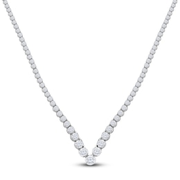 Diamond Riviera Necklace 7 ct tw 14K White Gold 16&quot;