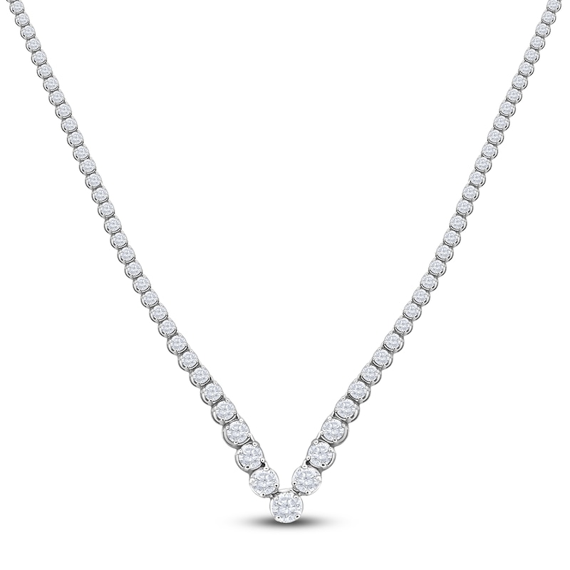 Main Image 1 of Diamond Riviera Necklace 7 ct tw 14K White Gold 16&quot;