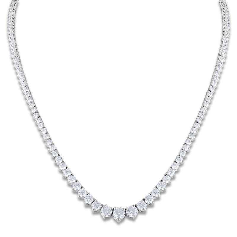 Main Image 1 of Diamond Riviera Necklace 15 ct tw 14K White Gold 16&quot;