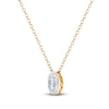 Thumbnail Image 2 of Baguette & Round-Cut Multi-Diamond Oval Necklace 1/6 ct tw 14K Yellow Gold 18&quot;