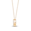 Thumbnail Image 3 of Baguette & Round-Cut Multi-Diamond Oval Necklace 1/6 ct tw 14K Yellow Gold 18&quot;