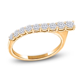 Diamond Curve Fashion Ring 1/2 ct tw 14K Yellow Gold