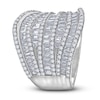 Thumbnail Image 2 of Baguette & Round-Cut Diamond Multi-Row Curve Ring 2 ct tw 14K White Gold