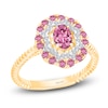 Thumbnail Image 0 of Kallati Oval-Cut Natural Pink Sapphire & Diamond Ring 1/6 ct tw 14K Yellow Gold