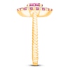Thumbnail Image 1 of Kallati Oval-Cut Natural Pink Sapphire & Diamond Ring 1/6 ct tw 14K Yellow Gold