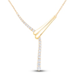 Brilliant Moments Diamond Y Necklace 1 ct tw 14K Yellow Gold 18&quot;