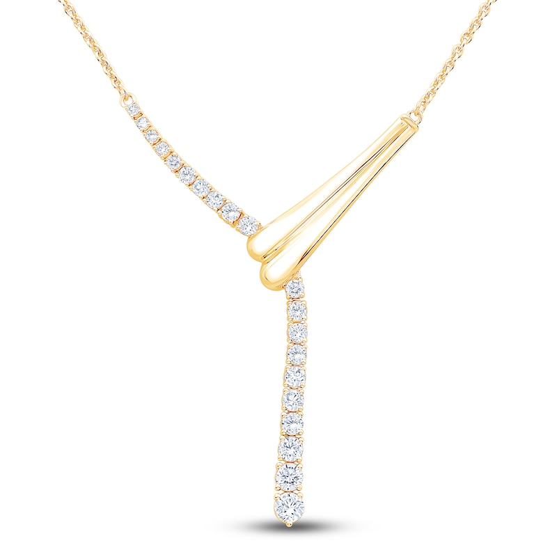 Brilliant Moments Diamond Y Necklace 1 ct tw 14K Yellow Gold 18"