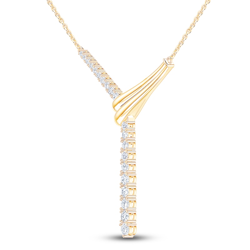 Brilliant Moments Diamond Y Necklace 1 ct tw 14K Yellow Gold 18"