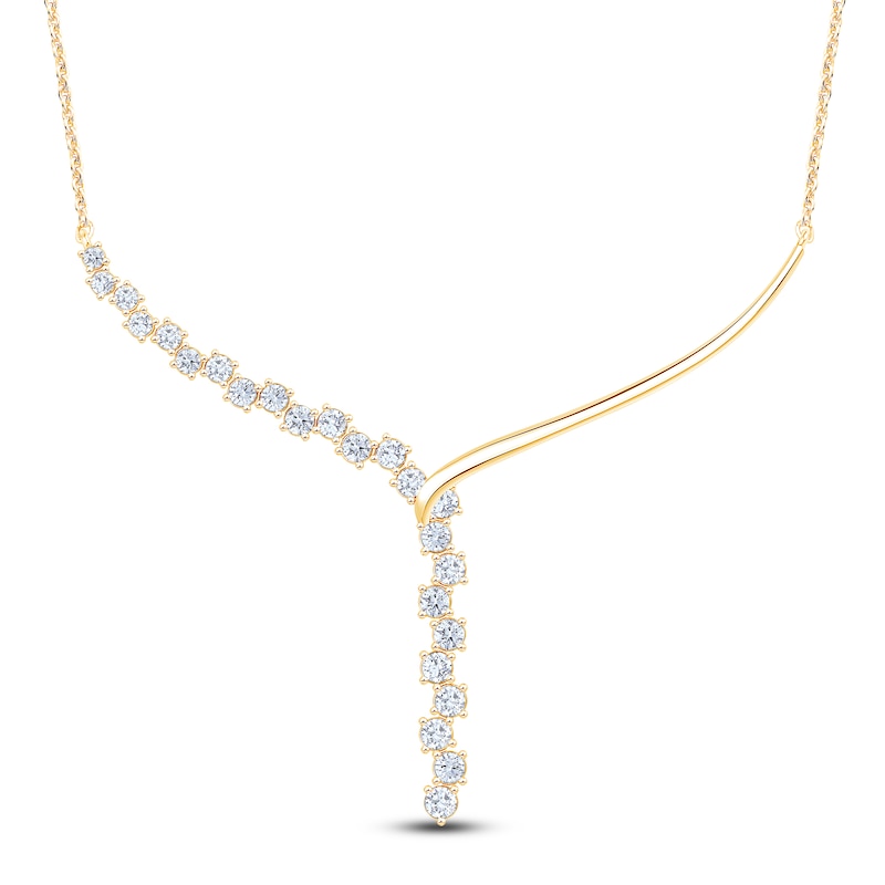 Main Image 1 of Brilliant Moments Diamond Y Necklace 3 ct tw 14K Yellow Gold