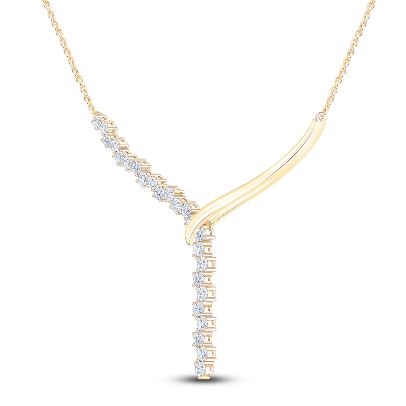 Main Image 3 of Brilliant Moments Diamond Y Necklace 3 ct tw 14K Yellow Gold