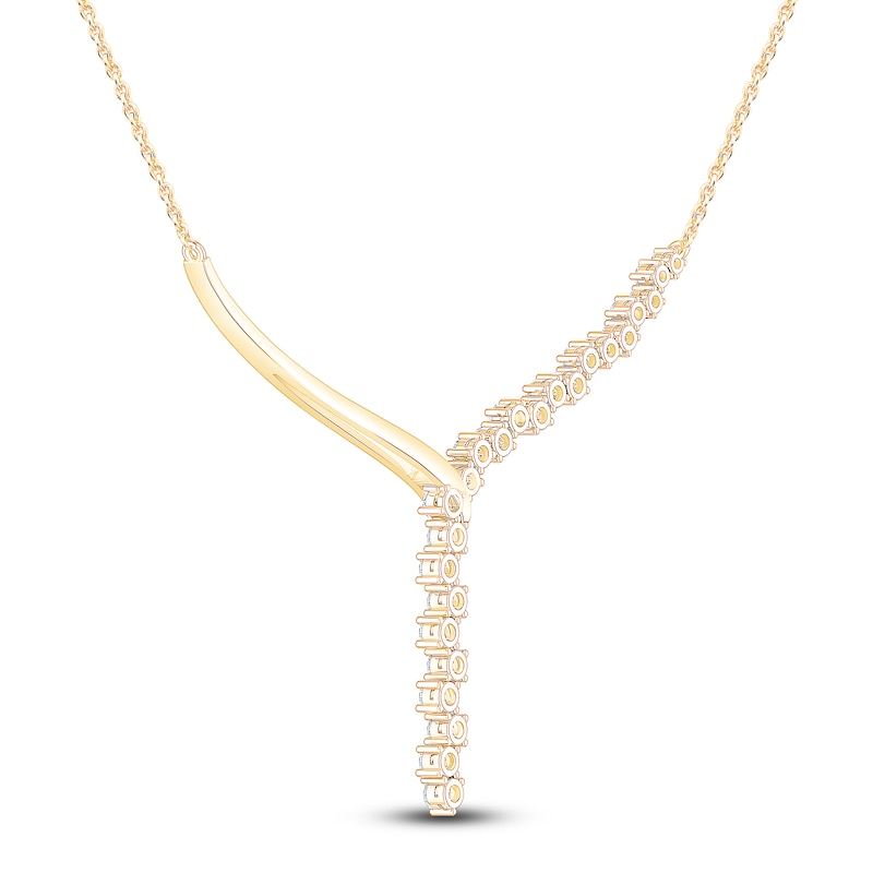 Main Image 4 of Brilliant Moments Diamond Y Necklace 3 ct tw 14K Yellow Gold