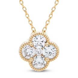 Diamond Clover Necklace 1 ct tw 10K Yellow Gold 18&quot;