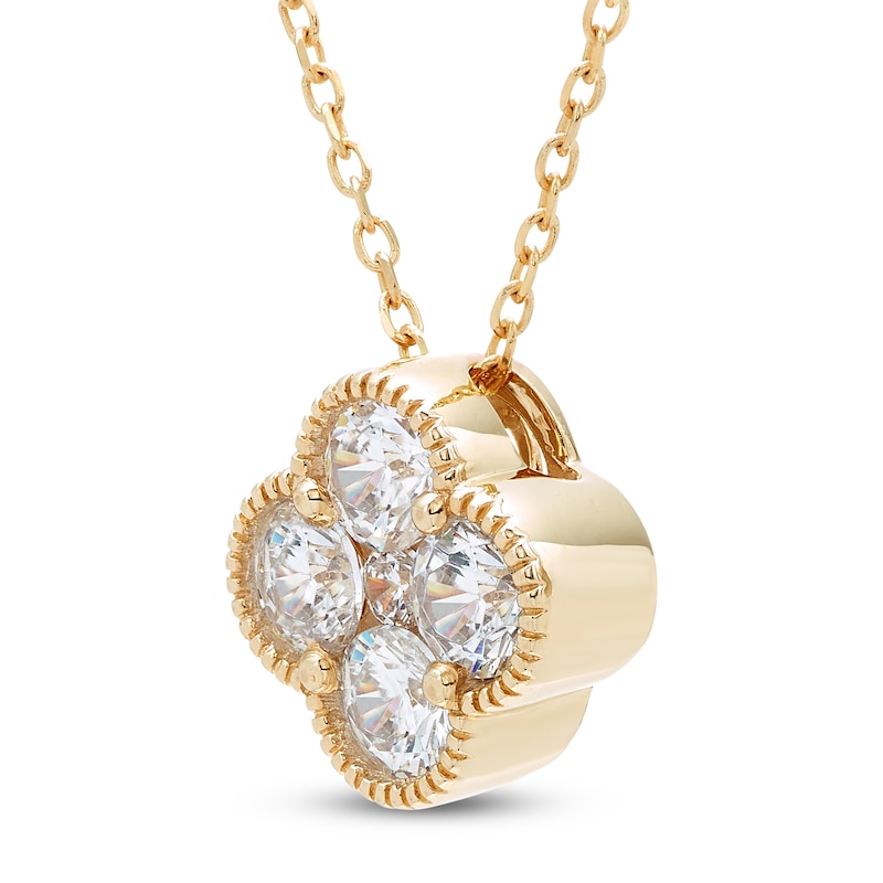 Diamond Clover Necklace 1 ct tw 10K Yellow Gold 18"
