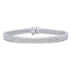 Thumbnail Image 1 of Diamond Staggered Three-Row Tennis Style Bracelet 5 ct tw 14K White Gold 7&quot;