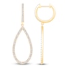 Thumbnail Image 1 of Brilliant Moments Diamond Teardrop Dangle Hoop Earrings 3/4 ct tw 14K Yellow Gold